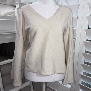 Madewell Cream Textured Knit Top